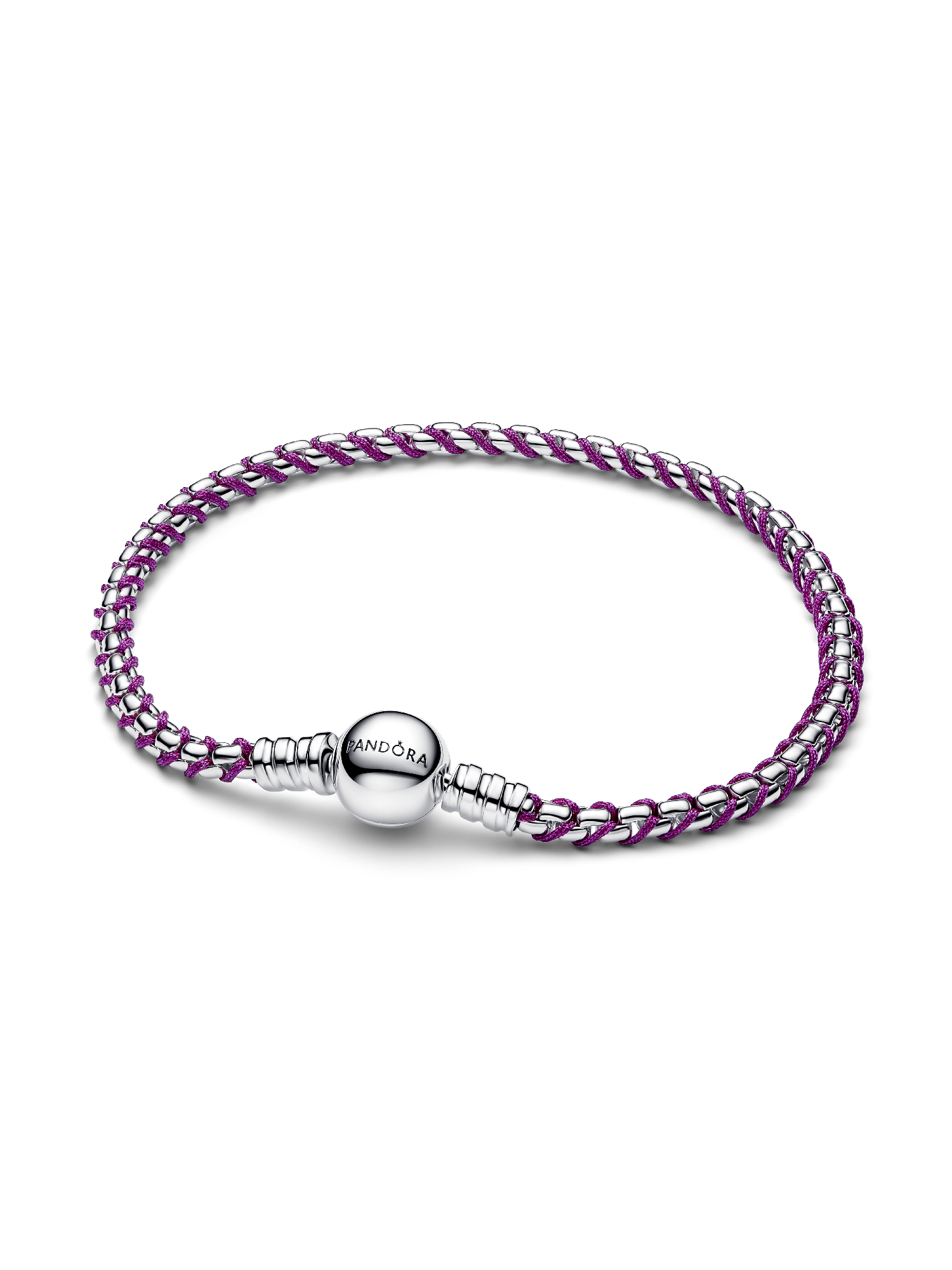 Pulsera Cadena Caja Cordón Morado