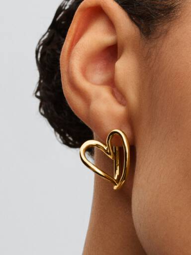 Pendientes de Aro Corazón Forma Orgánica