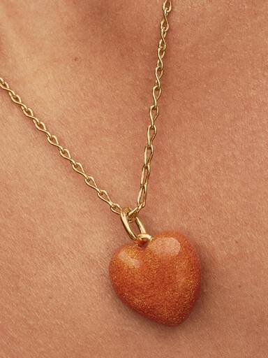 Charm colgante Corazón Volumen Naranja
