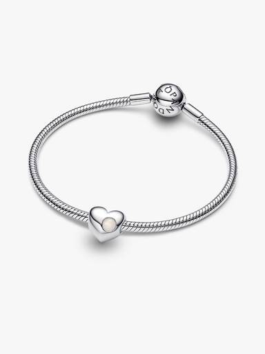 Charm Grabable Corazón Gema Blanca