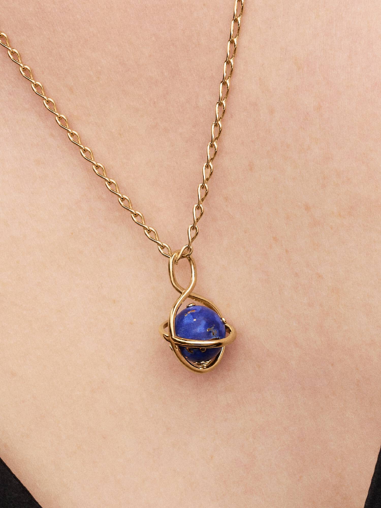 Charm Colgante Planeta Azul Celestial Giratorio
