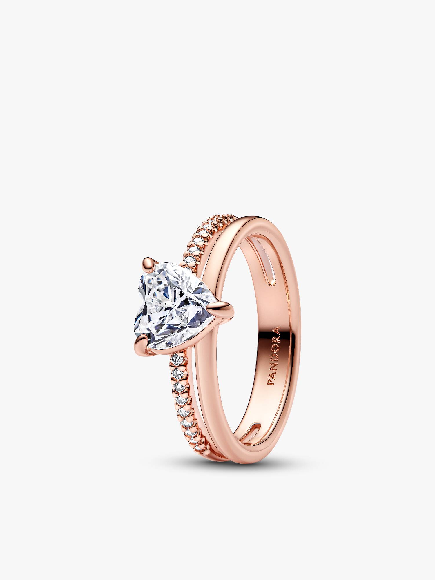 Anillo Corazón Doble Banda