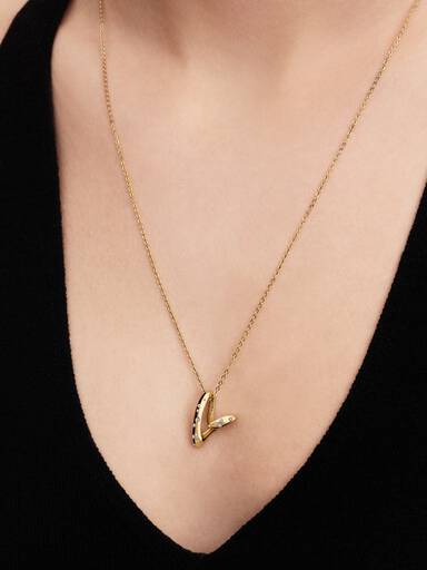 Collar Corazón Forma Orgánica con Gemas Engastadas