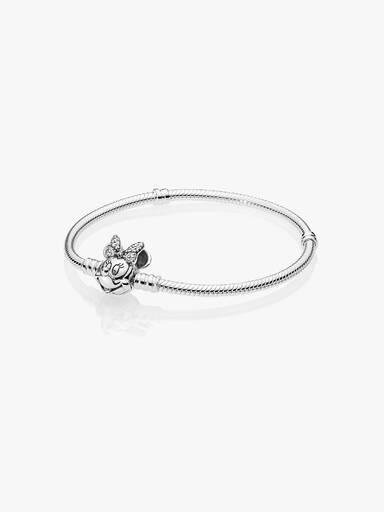 Pulsera Moments en plata de ley Retrato de Minnie Brillante