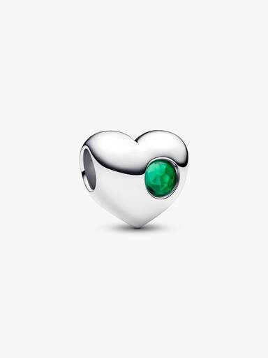 Charm Grabable Corazón Gema Verde