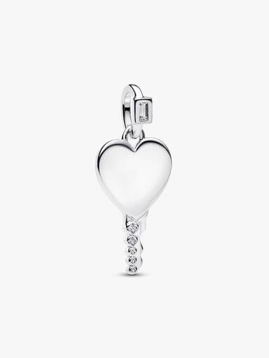 Colgante Etiqueta Grabable Llave Corazón