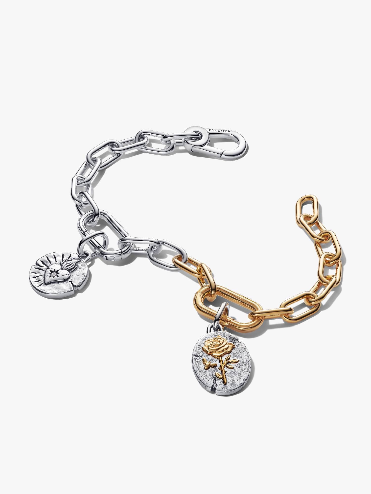 Conjunto de Pulsera Medallón Rosa