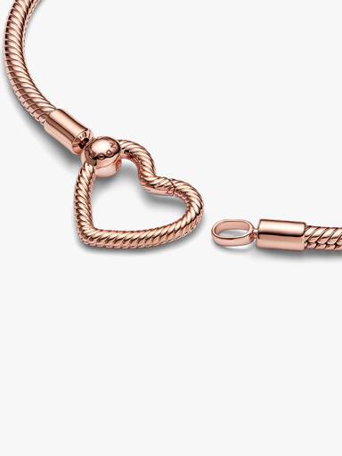 Pulsera Pandora Moments Cadena de Serpiente Cierre Corazón