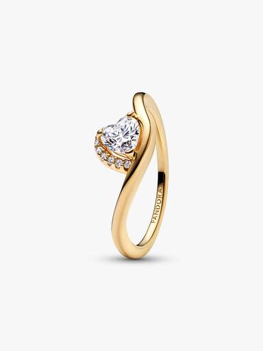 Anillo Corazón Ondulado