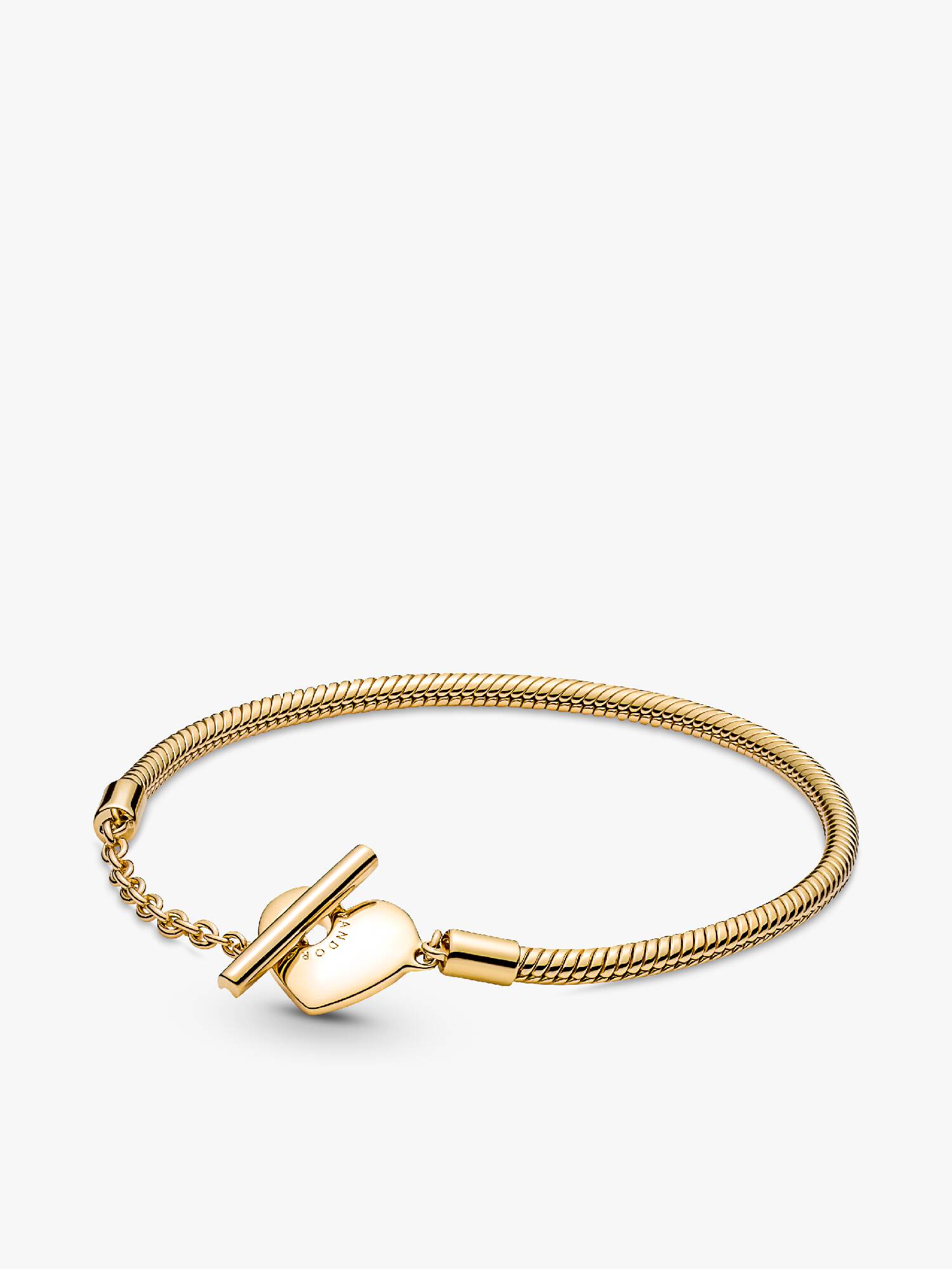 Pulsera de Cadena de Serpiente Barra en T y corazón