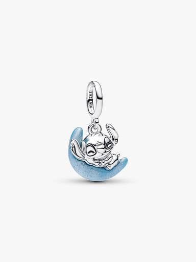 Charm Colgante Luna que brilla en la oscuridad Stitch de Disney
