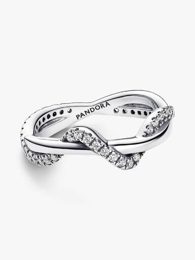 Anillo Onda Entrelazada Brillante