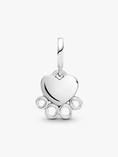 Charm Colgante Corazones y Huellas
