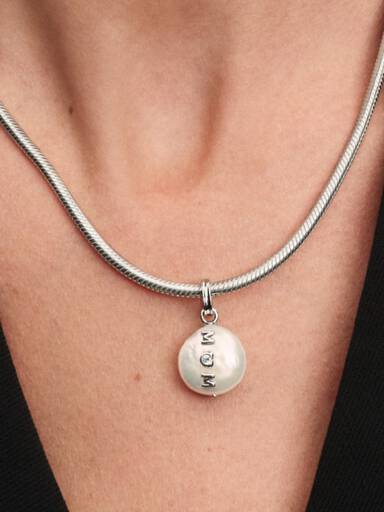 Charm Colgante Mamá y Perla Barroca Cultivada De Agua Dulce Tratada