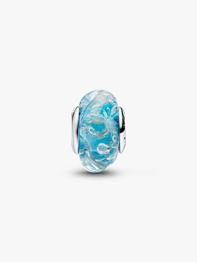 Charm Cristal de Murano Turquesa y Brillante