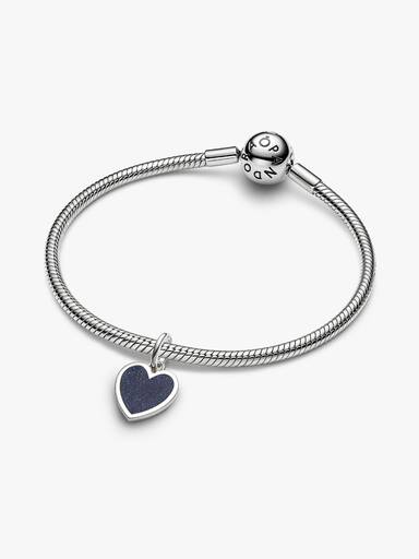 Charm Colgante Grabable Corazón Azul