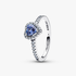 Anillo Corazón Azul en Relieve Brillante Anillo Corazón Azul en Relieve Brillante