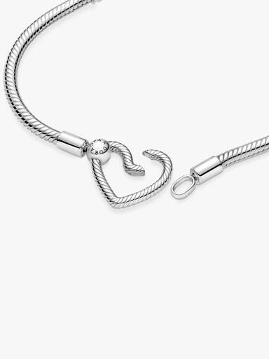 Pulsera Cadena de Serpiente con Cierre de Corazón
