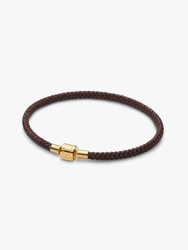 Pulsera Cordón Marrón Brillante