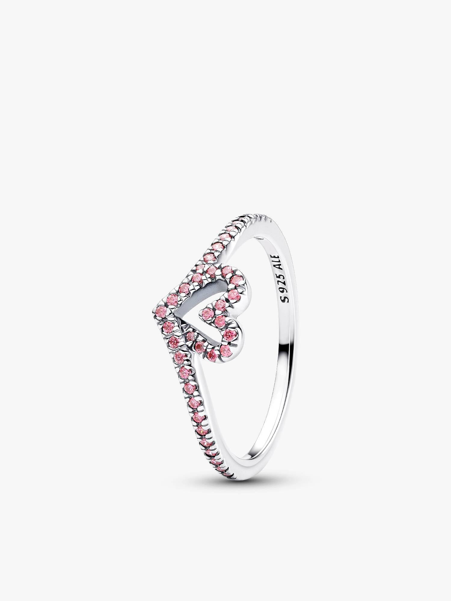 Anillo Corazón Rosa Deseo Clásico Brillante