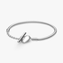 Pulsera de Cadena de Serpiente Barra en T y corazón Pulsera de Cadena de Serpiente Barra en T y corazón