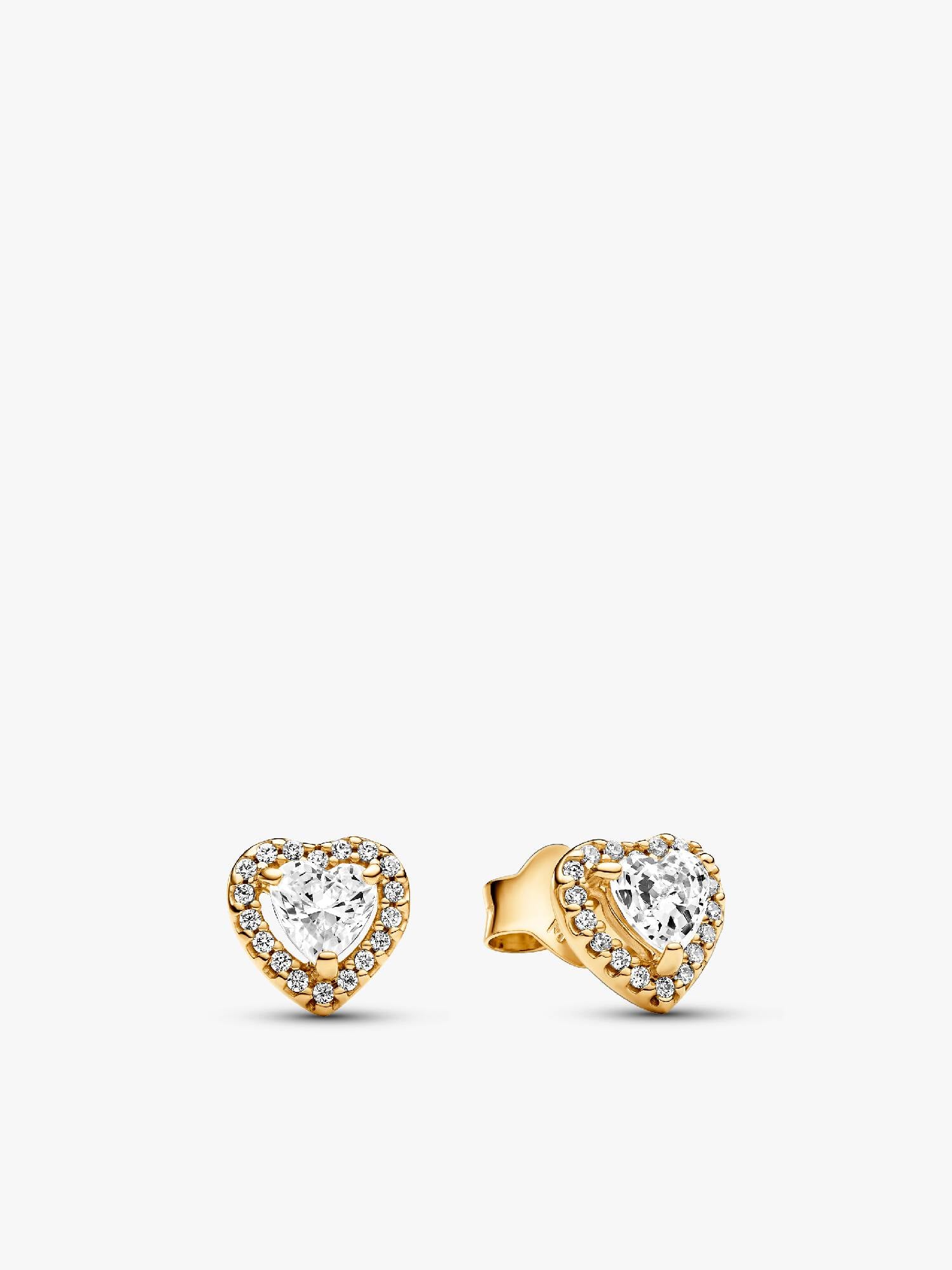 Pendientes de Botón Corazón Brillante en Relieve