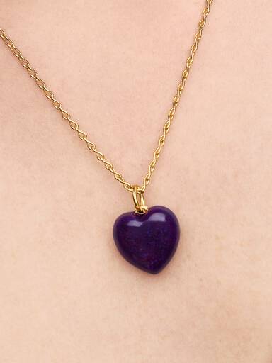 Charm Colgante Corazón Volumen Morado