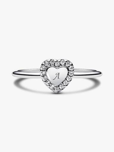 Anillo Halo y Corazón Grabable