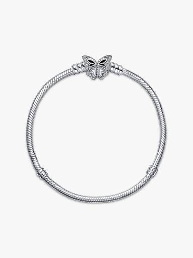 Pulsera de Cadena de Serpiente con Cierre de Mariposa