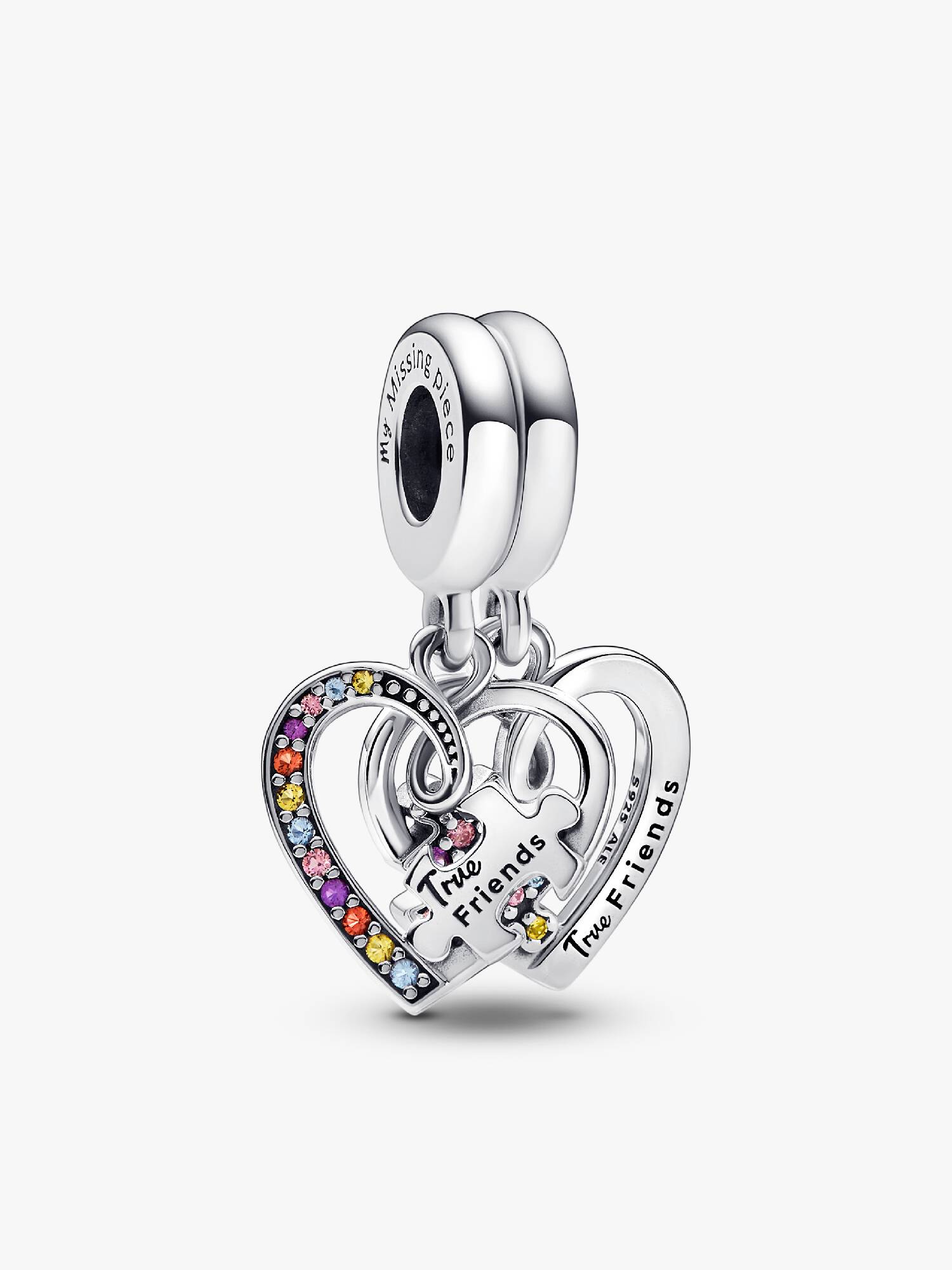 Charm Colgante Divisible Pieza de Puzle Amistad y Corazones