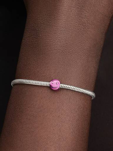 Charm Mini Cara Feliz Rosa