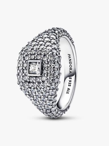 Anillo de Cóctel Cuadrado en Pavé