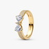 Anillo Doble Banda Lazo Brillante Anillo Doble Banda Lazo Brillante