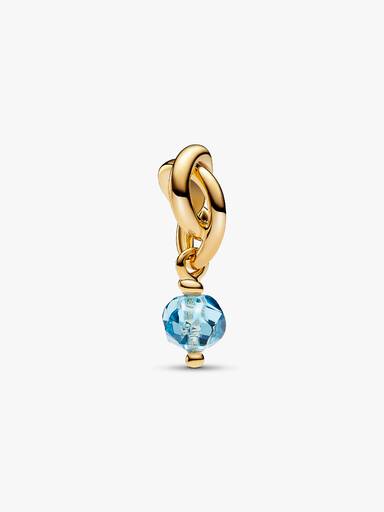 Charm Colgante Círculo Eternity Azul Aguamarina Facetado
