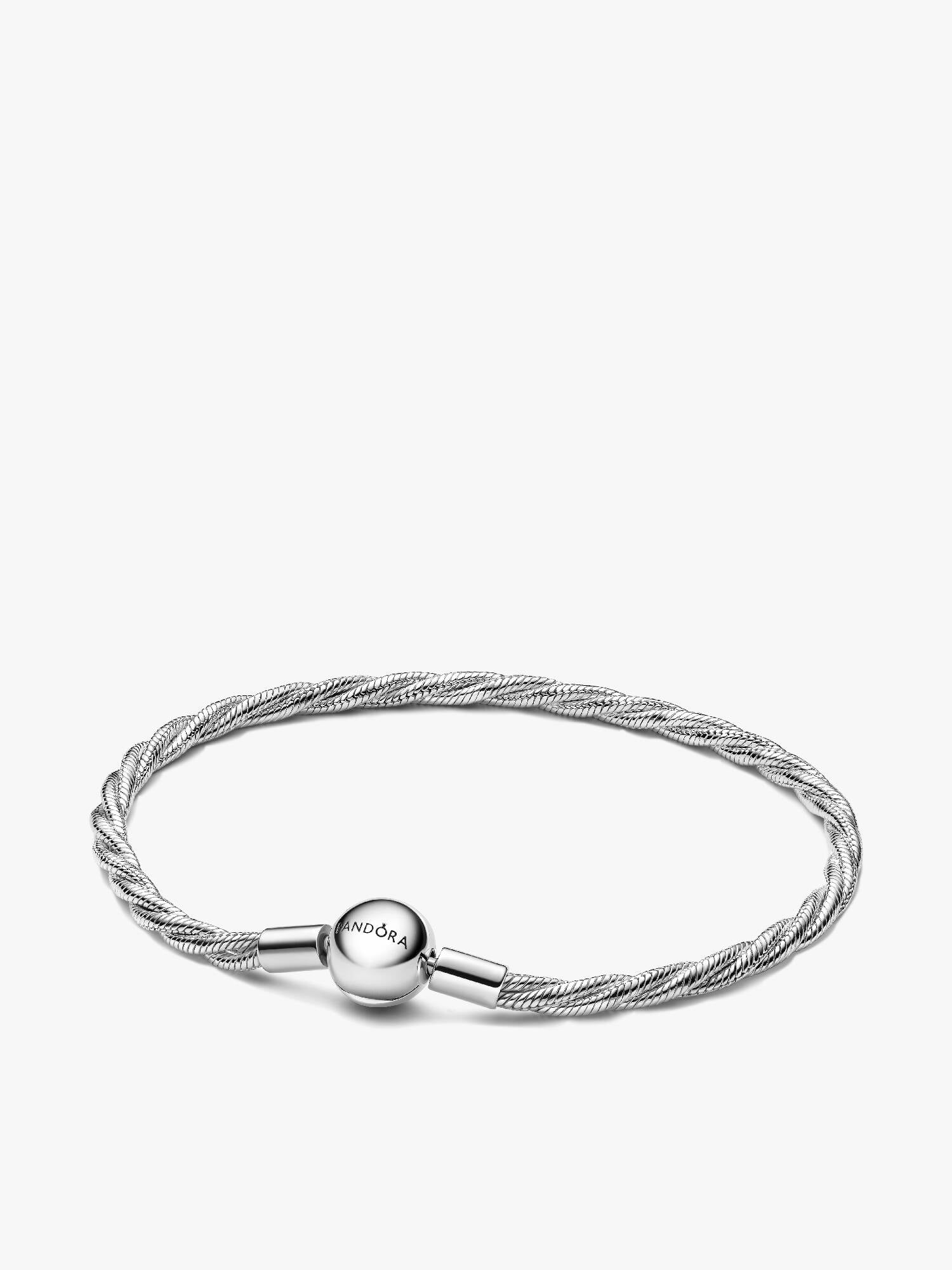 Pulsera Cadena de Serpiente Trenzada con Cierre de Bola de Pandora