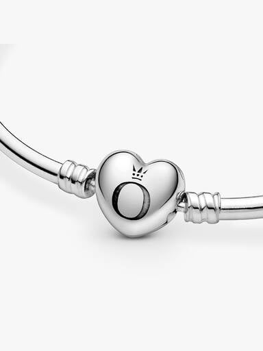 Pulsera Rígida Cierre de Corazón Logotipo