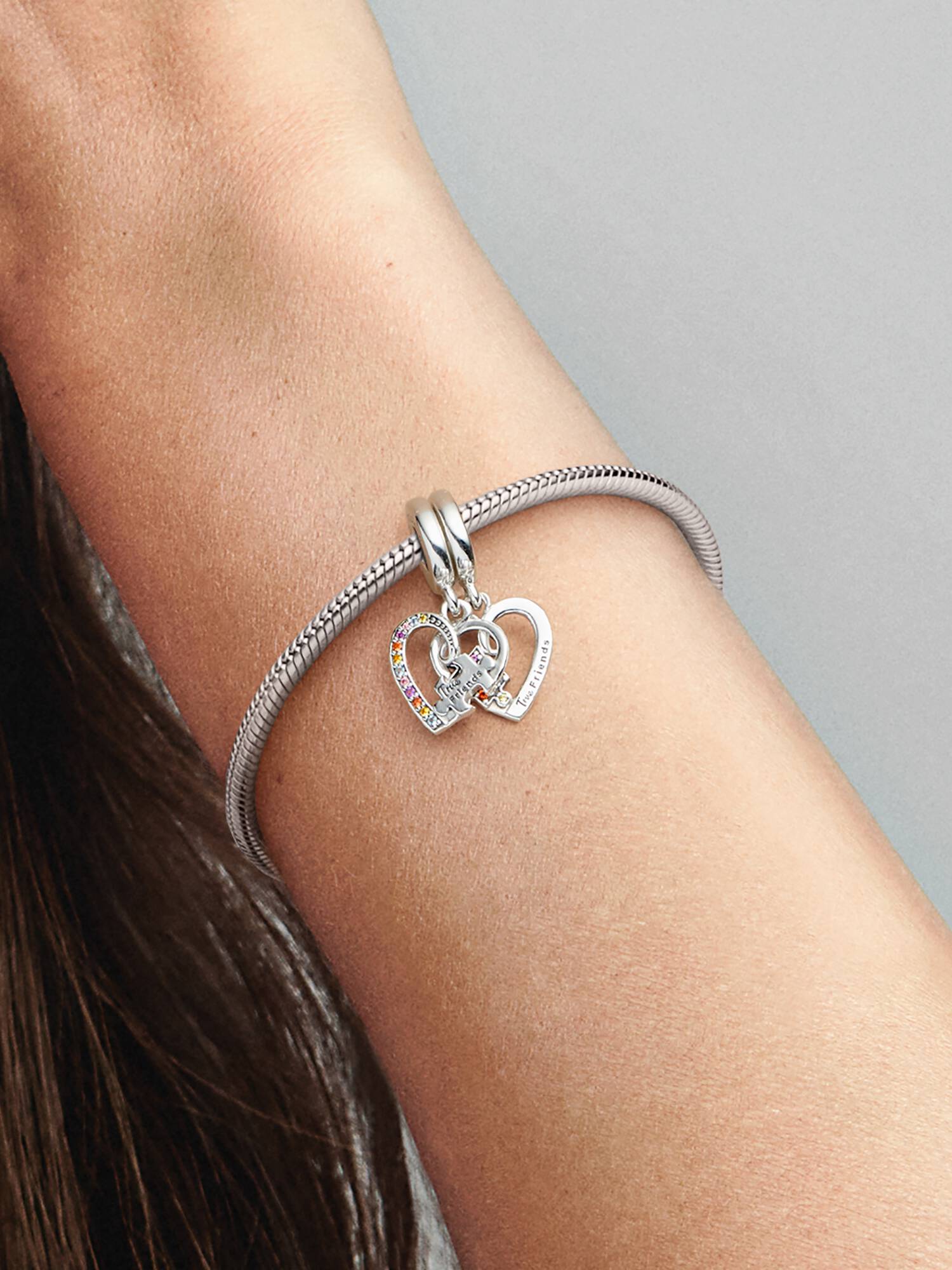 Charm Colgante Divisible Pieza de Puzle Amistad y Corazones