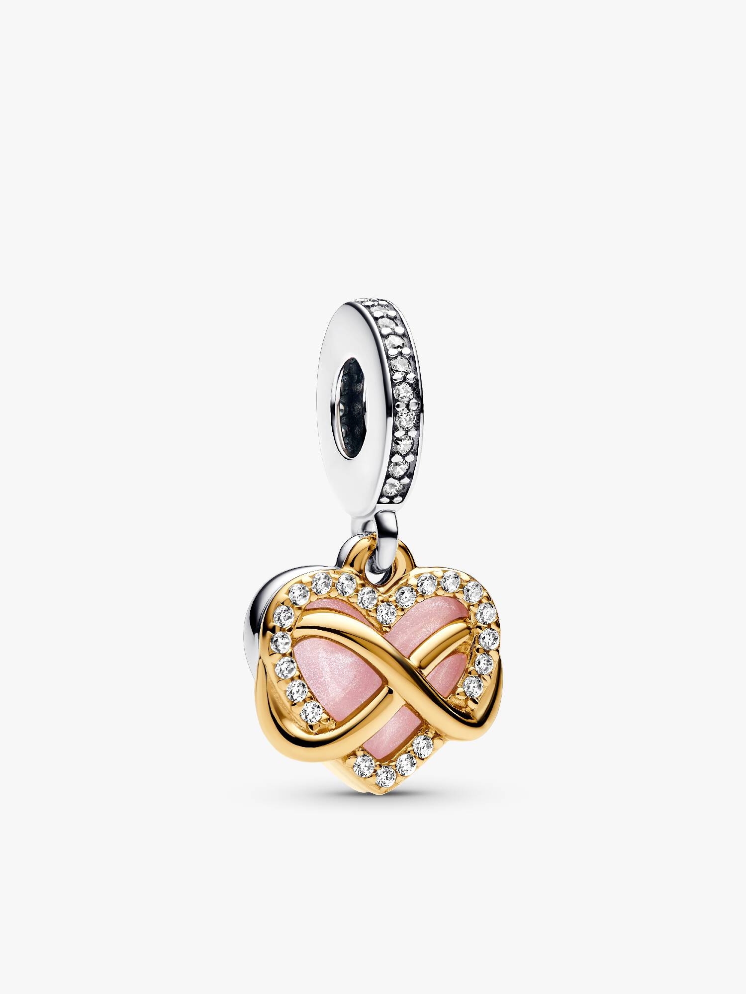 Charm Colgante Corazón Infinito Brillante