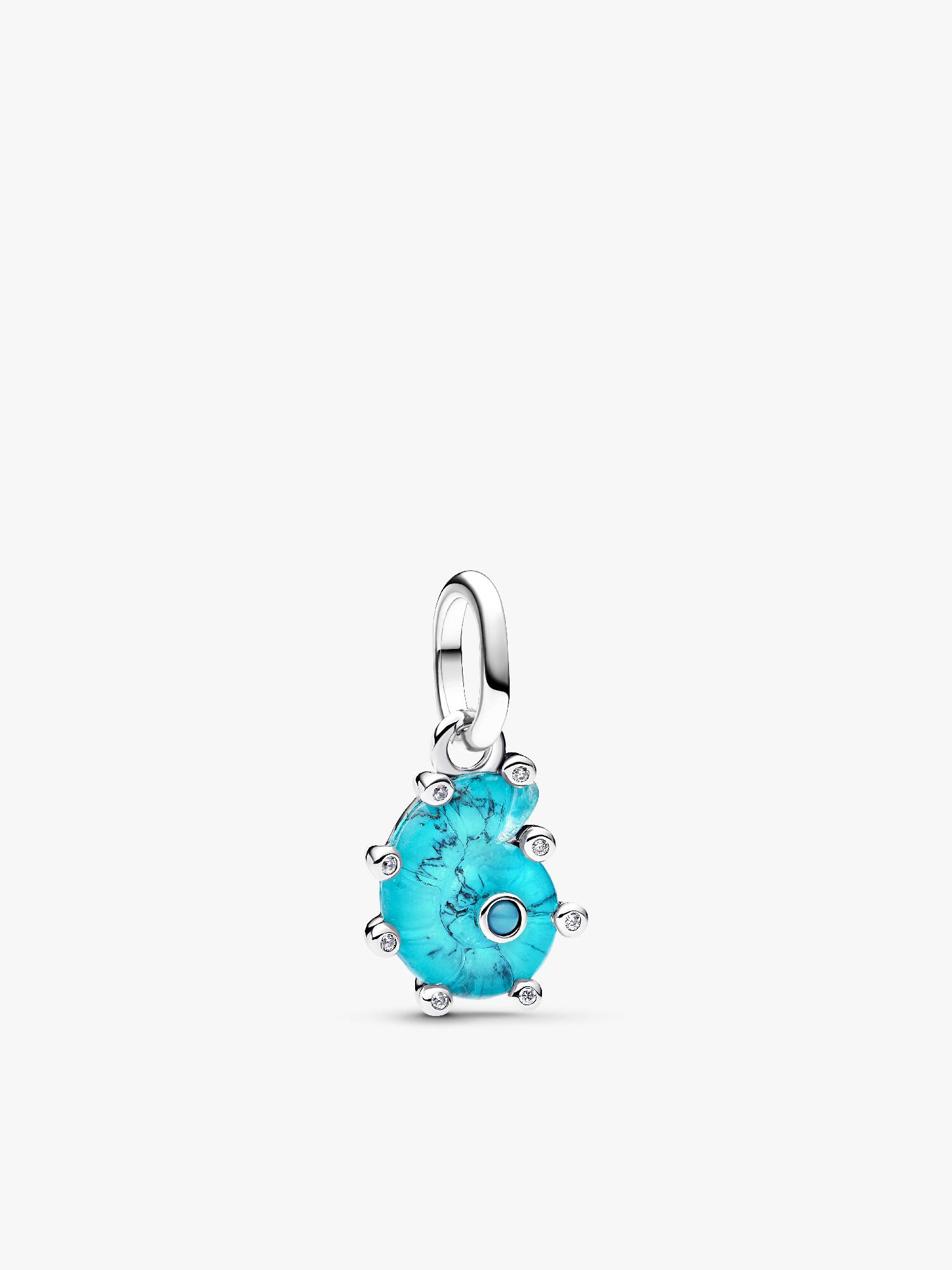Charm Colgante Caracola de Cristal de Murano Azul