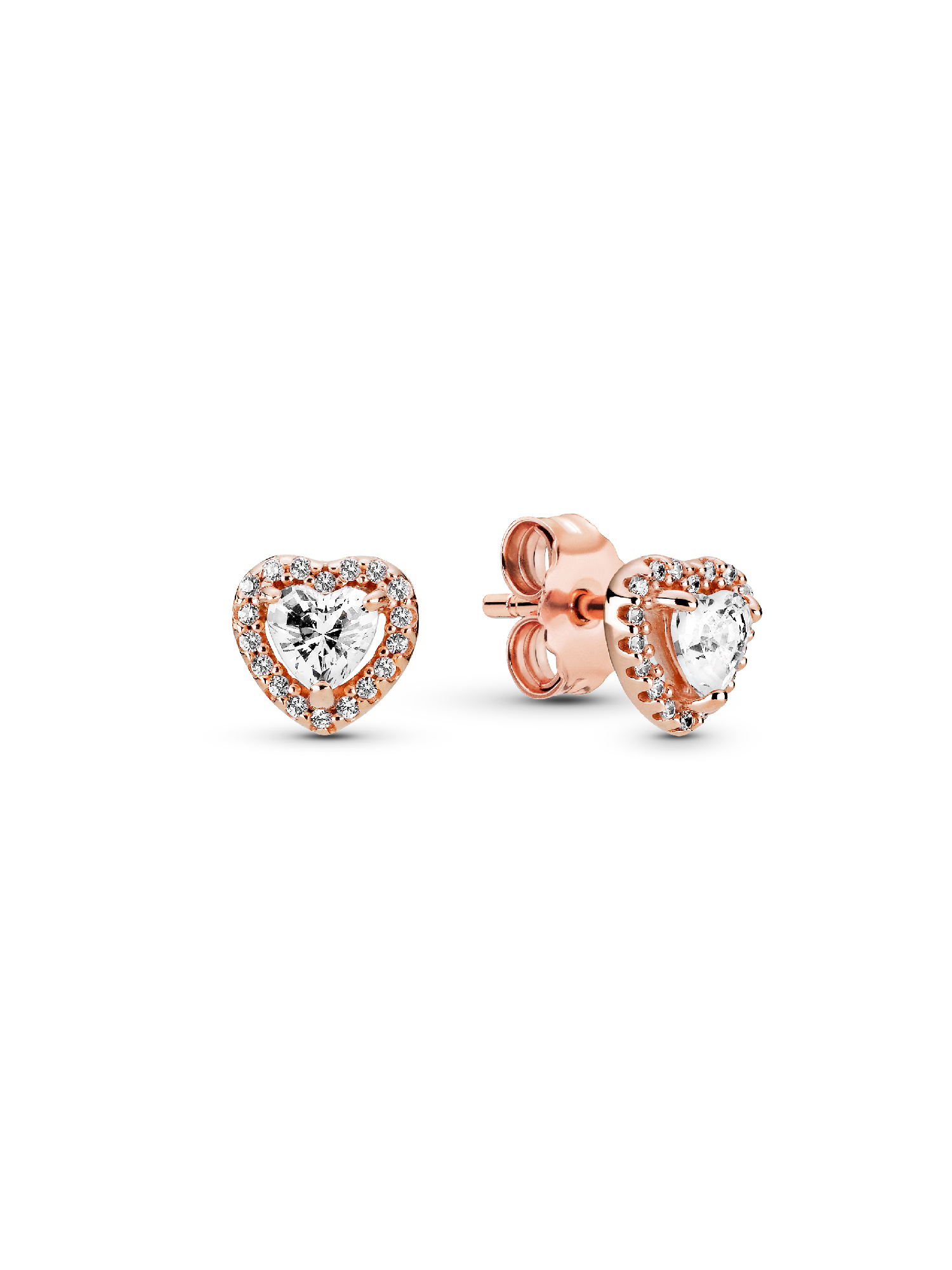 Pendientes de Botón Corazón Brillante en Relieve