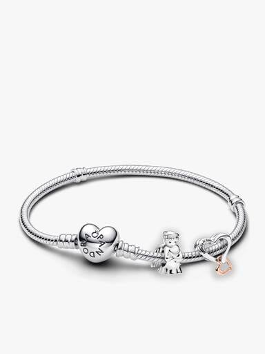 Conjunto de Regalo Pulsera y Charms Corazón y Ángel del Amor
