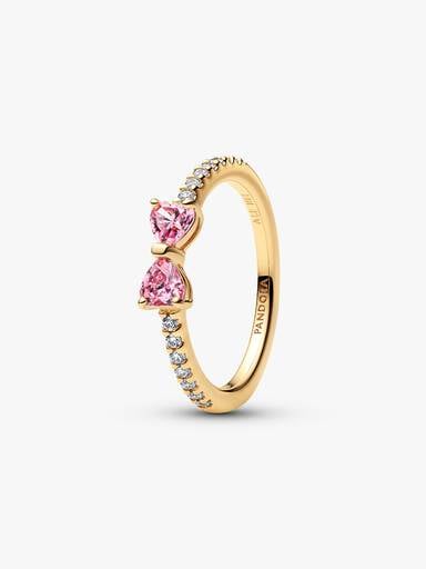 Anillo Lazo Rosa Brillante