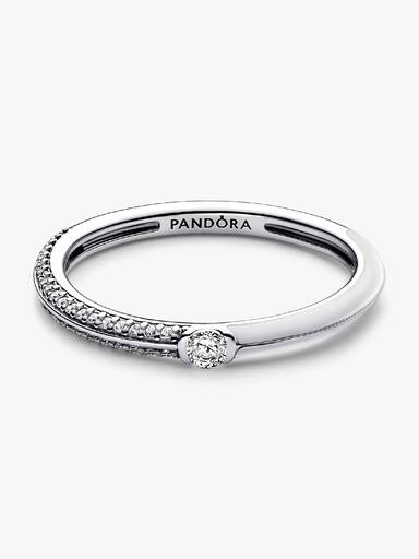 Anillo Dual Blanco y Pavé