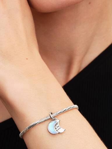 Charm Colgante Doble Luna Creciente