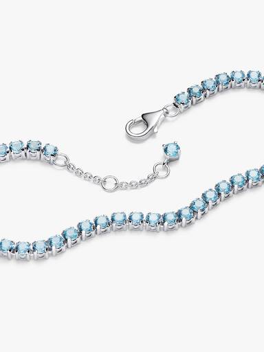 Pulsera de Tenis Azul Claro Brillante