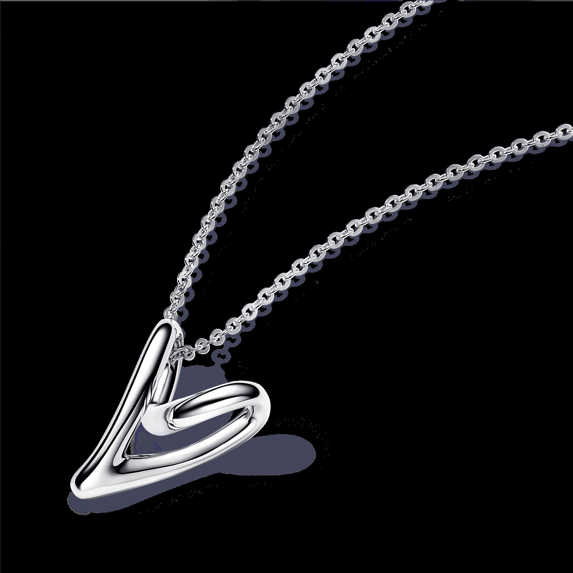 Pandora Collar Corazón Forma Orgánica en Plata de Ley | 70 cm