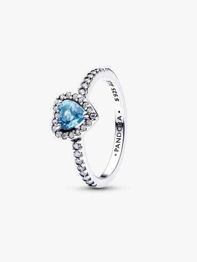 Anillo Corazón Elevado Azul