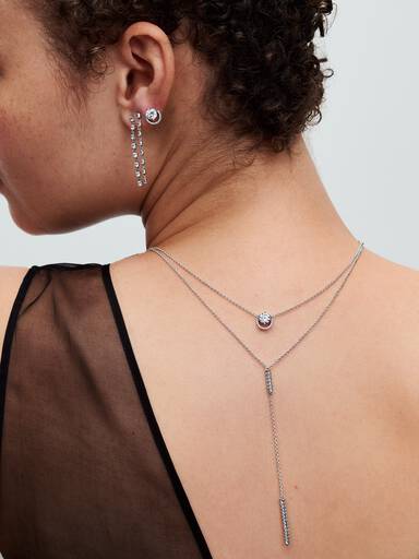 Collar con Colgante Brillante Halo Redondo