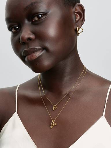 Collar Corazón Forma Orgánica con Gemas Engastadas
