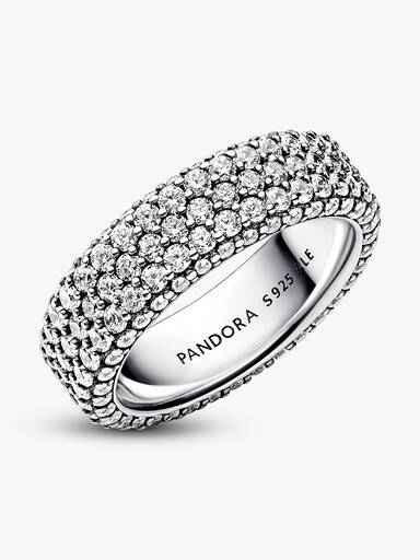 Anillo Triple Fila de Pavé Grabable